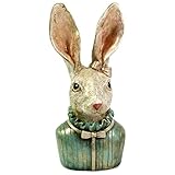 Bada Bing Hochwertige XXL Deko Figur Hase Heidi ca. 50 cm groß Skulptur Osterhase Büste Pastellfarben Gold Vintage Stil Wohnzimmer 87