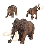 COHEALI 3 Stück Mammut Anzug Geschenk Ornamente Mini Ornament Kinderspielzeug Wald Kleintiere Spielset Wolliges Mammut Mini Tierspielzeug Tiermodell Dekor Mammutform Desktop Dekor PVC