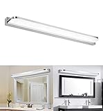 Lightess LED Spiegelleuchte Bad Spiegellampe 62cm 14W Edelstahl Kaltweiß IP44 Wandleuchte für Spiegel Bandzimmer Badleuchte Badlampe Schranklampe Lampe