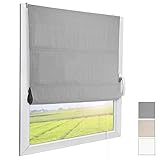 Sol Royal Raffrollo RA3 110x180 cm Stoffrollos für Fenster Grau Raffgardine ohne Bohren Stoffgardine mit Klemmträgern