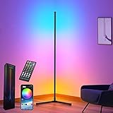 Sotipevs LED Stehlampe Smart, 153cm Standleuchte Dimmbar, Musik Sync, DIY-Modus, Ecklampe RGB mit Fernbedienung und APP, Stehleuchte für Wohnzimmer Schlafzimmer Gaming-Raum