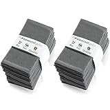 BewusstGrün - 24 Nachhaltige Stoffservietten grau + Faltanleitungen I 45x45 cm I 100% Bio-Baumwolle - Aufwertung des Tisches für Anlässe und Alltag