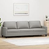 BULANED 3-Sitzer-Sofa, Sofas & Couches, Sofa Wohnzimmer, Couch, Sofa Für Jugendzimmer, Relaxsofa, Polstersofa, Sofa Für Schlafzimmer, Hellgrau 210 cm Stoff