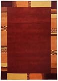 Theko orientalischer handgeknuepfter Designer Teppich Farbe rot Groesse auswaehlen 250 x 350 cm