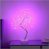 DangLeKJ Feder-Stehlampe, Tisch-Bonsai-Baum-Lichtzweig, USB-LED-Lampe für Party, Hochzeit, Festival, Heimdekoration, LED-Kupferdraht-Lampe (Farbe: Roze) (Null Roze)