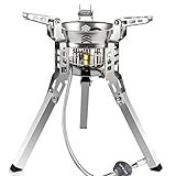 Winddichter Miniaturofen | Ultraleichter, winddichter Brenner mit hoher Leistung 6800 W – Mehrstufiger Feuerleistungssteuerung für Outdoor-Wanderungen, Angxiong