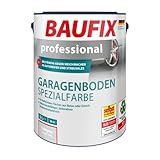 BAUFIX professional Garagenboden Spezialfarbe lichtgrau, 5 Liter, Beton- und Bodenfarbe, Garagenbodenfarbe für innen & außen geeignet, gegen Weichmacher