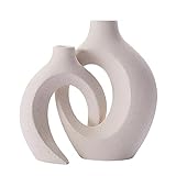 Vase Aesthetic Heimdekoration,Nordischer Stil Deko Vase Weiss Elegante,Klare Textur Ceramic Vase für Heimdekor-Tischdekorationen