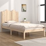 Tidyard Massivholzbett Holzbett Doppelbett/Einzelbett Bettrahmen Seniorenbett Komfortbett Jugendbett Landhausbett Gästebett Betten Bett für Schlafzimmer, Kiefer 90x200 cm