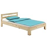 IDIMEX Massivholzbett Theo Jugendbett Bettgestell Einzelbett mit Kopfteil Kiefer massiv 100 x 200 cm in Natur lackiert