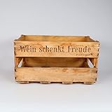 Obstkisten-online Stabile alte Weinkiste mit Schriftzug „Wein schenkt Freude“ Deko Gebraucht (4,8)