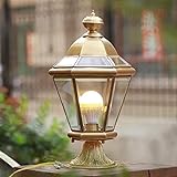 Temkin Säulenlampe für den Außenbereich, wasserdicht, dekorative Garten-Wandlampe, europäische Kupfer-Außenmontagelampe, montierte Lichter, Wandleuchte, Beleuchtungskö