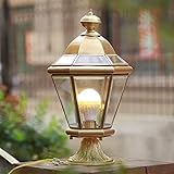 Temkin Säulenlampe für den Außenbereich, wasserdicht, dekorative Garten-Wandlampe, europäische Kupfer-Außenmontagelampe, montierte Lichter, Wandleuchte, Beleuchtungskö