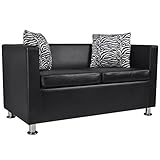 Lechnical 2-Sitzer-Sofa Bettsofa Dreisitzer Wohnzimmersofa Loungesofa Couch Kunstleder Schwarz