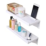Cabilock 2 Stück Waschbecken-Lagerregal Schwebende Wandregale Schreibtisch-Lagerregal Leiste Kosmetikregal Wandregale Lagerregal