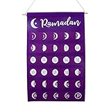 Ramadan Teller,Adventskalender 2023 als Wandkalender aus Stoff zum Befüllen,schwarz & gold,hochwertig bestickt,Stoffbeutel,Geschenksäckchen,wiederverwendbar