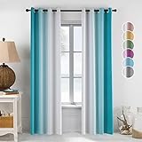 HYFBH 2 Paneele Fenstervorhänge mit Farbverlauf, Balckout-Vorhänge für Schlafzimmer, Wohnzimmer, Küche, Moderne Vorhänge, Behandlungsjalousien WxH/2x150x300cm blickdichte vorhänge