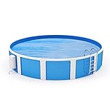 Randaco Solarplane Pool Poolabdeckung Rund Ø 450 cm für Pools Winterabdeckplane hochwertige faltbar für Family Pools Poolabdeckplane PE-Polyethylen blau