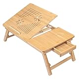 Schramm Rocco e.K. Betttablett Laptoptisch in 3 Varianten wählbar Laptop Betttisch Bambus Bett Tablett klappbar mit Füßen zum Aufstellen kippbar Laptopunterlage, Größe:Typ 2