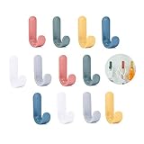 Bosillsm 12 Stück Bunte haken selbstklebend, Wandhaken Selbstklebende für Bad Toilette Handtuchhalter Küche Büro Kleiderhaken Kinder Handtuchhaken