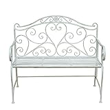 Gartenbank im Freien, klappbare Terrassenbank im Freien, Parkstuhl, Metall-Gartenbank mit 2–3 Sitzplätzen, mit herzförmigem Muster, Sofastuhl, Armlehne und Rückenlehne, wunderschön, handgefe