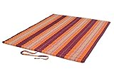 Handelsturm XXL Rollmatte ca. 205 x 150 mit Kapok Füllung. Rollmatte für Massage, als Liegewiese oder als Futon Unterlage, traditionelles Thai Design (Braun & orange)