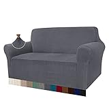 Granbest High Stretch Sofabezug Moderne Sofaüberwurf Jacquard Elastische Sofahusse für Wohnzimmer Protector für Hunde Haustiere (2 Sitzer, Grau)