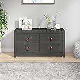 XIAOGUANG Beistellschrank, Schrank Klein, Flurschrank, Kommode, Vorratsschrank, Flurschrank, Badezimmerschrank, Kleinmöbel, Grau 100x40x54 cm Massivholz Kiefer