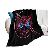 GGZONE Kuscheldecke Flanell Fleecedecke Weiche Flauschige Plüsch Decke Drucken Schlafdecke Für Schlafzimmer Büro Owl(1)(2)