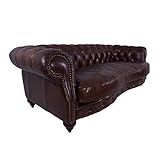 Castlefield Sofa 3-Sitzer Chesterfield-Stil Vintage Cigar Echtleder Sofa Couch