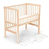 FabiMax Beistellbett BOXSPRING FIX Natur, TÜV geprüft 2022, inkl. Matratze Classic