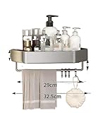 MOBAAK Duschablage Eck-Dusch-Caddy, Badezimmer-Toilettenartikel-Aufbewahrungsregal Für Küchen-Gewürzregal Duschregal (Color : Gray, Size : B)