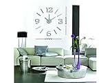 Große Wanduhr ohne Rahmen - Dekorative Uhr mit selbstklebenden Teilen aus Metall - leises Uhrwerk - moderner Stil - Ideal für Zuhause oder Büro - Durchmesser 60 cm - Aktual