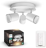 Philips Hue White Ambiance Adore Spot 3 flg. weiß 3x250lm inkl. Dimmschalter, Bad-Beleuchtung, dimmbar, alle Weißschattierungen, steuerbar via App, kompatibel mit Amazon Alexa (Echo, Echo Dot)