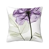 Oudrspo Lila Lavendelblüten, quadratischer Überwurf-Kissenbezug für Wohnzimmer, Couch, Bett, Sofa, Kissenbezug für Bauernhaus, Heimdekoration, 1 Set, 45,7 x 45,7 cm