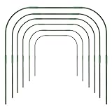 NZXVSE 6 x Gartenreifen für Reihenabdeckung, 86 x 91,4 cm, Gewächshaus-Rahmen, Tunnel-Reifen, rostfreier Stahl, mit kunststoffbeschichtetem Stützrahmen, Durchmesser 11 mm, Grün