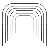 NZXVSE 6 x Gartenreifen für Reihenabdeckung, 86 x 91,4 cm, Gewächshaus-Rahmen, Tunnel-Reifen, rostfreier Stahl, mit kunststoffbeschichtetem Stützrahmen, Durchmesser 11 mm, Grün