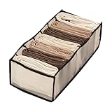 Unterhosen und Jeans Schubladenteiler Organizer, tragbarer Nylon-Haushalts-Kleidung-Hosen-Aufbewahrungsboxen, Netz-Kleiderschrank, Schubladenbox für Strümpfe, BHs, Krawatten (schwarz, 7 Gitter, 12 cm)