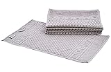 Carenesse 6er Gästehandtücher Set 30 x 50 cm grau I Premium Hotelqualität 100% Baumwolle Öko-Tex 100 I Handtuch Set Waffelmuster & Bordüre I Frottee Handtücher fusselfrei/saugstark/weich