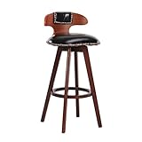 Holz Rotation bar hocker, Retro bar Stuhl Frühstück Hocker Swivel Küche Stuhl Ultra-Rebound Memory Foam Kunstleder Exterior-D