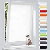 Plissee ohne Bohren Plissees Klemmfix Die Aluleisten weiß 65x230cm Easyfix Plisseeroll Rollo für Fenster Einfache Montage Sichtschutz und Sonnenschutz