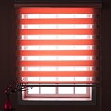 Seitenzugrollo Verdunklungsrollo 100x320cm Sonnenschutz Deckenmontag Tragbares Verdunklungsrollo Doppelrollo Klemmrollo für Fenster/Türen Zebrarollo, Braun