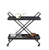 Rollwagen Küchenwagen Servierwagen 2-stöckiger Metall-Rollwagen Mit Rädern, Wein, Essen, Getränke, Küche, Aufbewahrungswagen, Trolley, Barwagen Für Restaurant, Hotel Küchenrollwagen Regalwagen ( Color