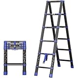 Leiter Klassische Teleskopleitern, Typ A Tragbare Klappleiter Mehrzweck-Stufenleitern, 330 lb Kapazität Trittleiter (Size : 5.5FT/1.7M)