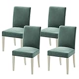 MIULEE Stuhlhussen 6er Set und 4er Set Stuhlbezug Schwingstühle Hussen für Stühle Blau und Grau，Samt Stuhlbezüge für Bürostuhl Bezug Küche Wohnzimmer Bankett Familie Hochzeit Party Stuhlhusse