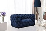 GREKPOL Klassischer Chesterfield Sessel - Eleganz und Komfort in einem Möbelstück (Riviera 81 Blau)