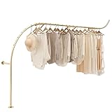 HIYOUGO Kleiderständer Wand Schwerlast Stabil, Metall Kleiderstange Klamotten Ständer Kreativ S Form Garderobenstander Jacken Ständer for Home,Shops (Farbe : Gold, Größe : 250cm)