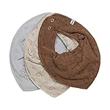 Pippi Unisex Baby 3er Pack Bibs Dreieck Lätzchen, Rubber, Einheitsgröße