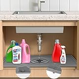 Unterwaschbecken-Schrankmatten, wasserdicht, 71,1 x 55,9 cm, Küchenschrank-Matte – Silikon-Abtropfschale mit Ablaufloch für Küche, Bad und Wäscheschränke