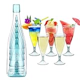5 Stück Sektgläser Plastik Champagnergläser: Durchsichtige Weingläser Plastik,Dessertbecher,Sektkelche 170ml, für Veranstaltungen, Hochzeit und Dusche Party Zubehör (Blau)